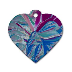 The Painted Shell Dog Tag Heart (two Sides) by kaleidomarblingart