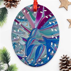 The Painted Shell Ornament (oval Filigree) by kaleidomarblingart