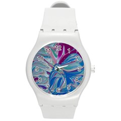 The Painted Shell Round Plastic Sport Watch (m) by kaleidomarblingart