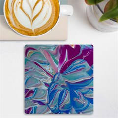 The Painted Shell Uv Print Square Tile Coaster  by kaleidomarblingart