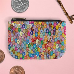 Floral Flowers Mini Coin Purse by artworkshop