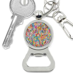 Floral Flowers Bottle Opener Key Chain by artworkshop