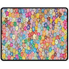 Floral Flowers Fleece Blanket (medium)  by artworkshop