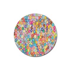 Floral Flowers Magnet 3  (round)