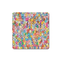 Floral Flowers Square Magnet