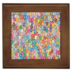 Floral Flowers Framed Tile by artworkshop