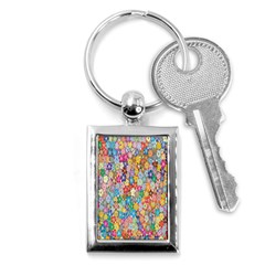 Floral Flowers Key Chain (rectangle) by artworkshop