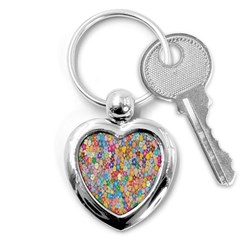 Floral Flowers Key Chain (heart)