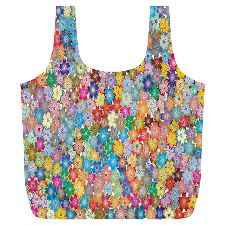 Floral Flowers Full Print Recycle Bag (XL)