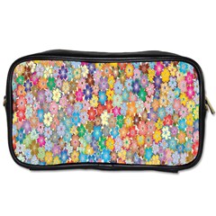 Floral Flowers Toiletries Bag (one Side) by artworkshop