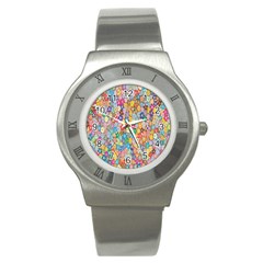 Floral Flowers Stainless Steel Watch by artworkshop