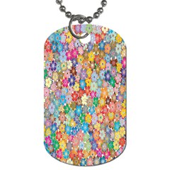 Floral Flowers Dog Tag (two Sides) by artworkshop