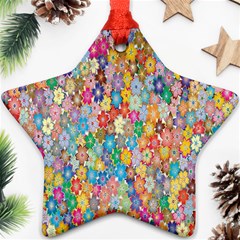 Floral Flowers Star Ornament (two Sides) by artworkshop