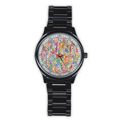 Floral Flowers Stainless Steel Round Watch by artworkshop