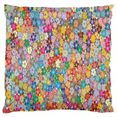 Floral Flowers Large Flano Cushion Case (one Side)