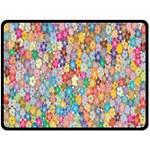 Floral Flowers Fleece Blanket (Large)  80 x60  Blanket Front