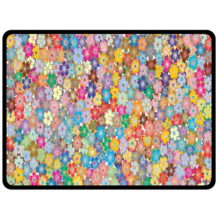 Floral Flowers Fleece Blanket (Large) 