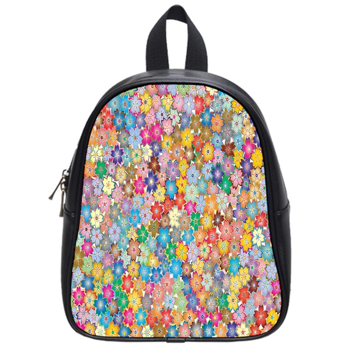 Floral Flowers School Bag (Small)