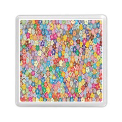 Floral Flowers Memory Card Reader (square) by artworkshop