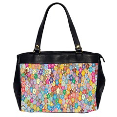 Floral Flowers Oversize Office Handbag (2 Sides)