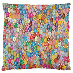 Floral Flowers Large Cushion Case (two Sides) by artworkshop