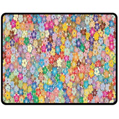 Floral Flowers Double Sided Fleece Blanket (medium)  by artworkshop