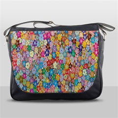 Floral Flowers Messenger Bag by artworkshop