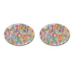 Floral Flowers Cufflinks (oval) by artworkshop