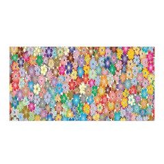 Floral Flowers Satin Wrap 35  X 70  by artworkshop