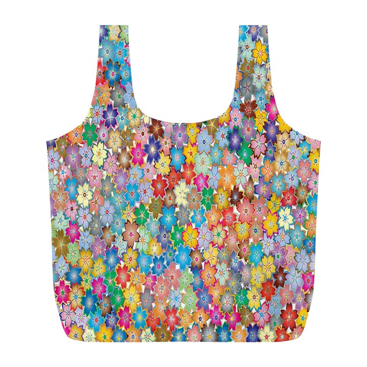 Floral Flowers Full Print Recycle Bag (L)