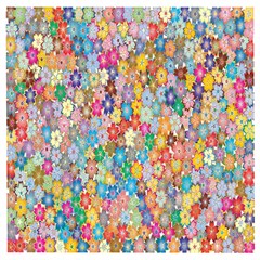 Floral Flowers Wooden Puzzle Square by artworkshop