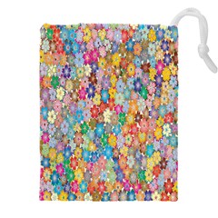 Floral Flowers Drawstring Pouch (4xl) by artworkshop