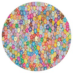 Floral Flowers Round Trivet by artworkshop