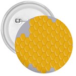 Hexagons Yellow Honeycomb Hive Bee Hive Pattern 3  Buttons Front