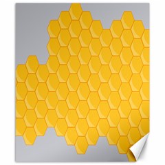 Hexagons Yellow Honeycomb Hive Bee Hive Pattern Canvas 8  X 10 