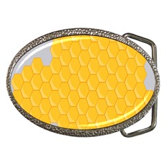 Hexagons Yellow Honeycomb Hive Bee Hive Pattern Belt Buckles by artworkshop