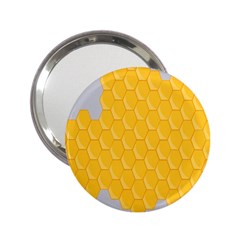 Hexagons Yellow Honeycomb Hive Bee Hive Pattern 2 25  Handbag Mirrors by artworkshop