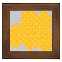 Hexagons Yellow Honeycomb Hive Bee Hive Pattern Framed Tile by artworkshop