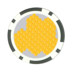 Hexagons Yellow Honeycomb Hive Bee Hive Pattern Poker Chip Card Guard by artworkshop