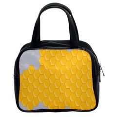 Hexagons Yellow Honeycomb Hive Bee Hive Pattern Classic Handbag (two Sides) by artworkshop