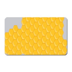 Hexagons Yellow Honeycomb Hive Bee Hive Pattern Magnet (rectangular) by artworkshop