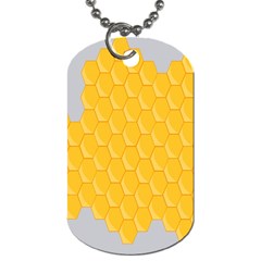 Hexagons Yellow Honeycomb Hive Bee Hive Pattern Dog Tag (two Sides) by artworkshop