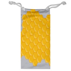 Hexagons Yellow Honeycomb Hive Bee Hive Pattern Jewelry Bag by artworkshop