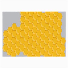 Hexagons Yellow Honeycomb Hive Bee Hive Pattern Large Glasses Cloth (2 Sides) by artworkshop