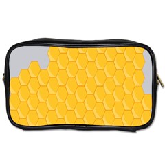 Hexagons Yellow Honeycomb Hive Bee Hive Pattern Toiletries Bag (one Side) by artworkshop