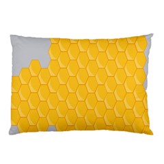 Hexagons Yellow Honeycomb Hive Bee Hive Pattern Pillow Case by artworkshop