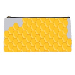 Hexagons Yellow Honeycomb Hive Bee Hive Pattern Pencil Case by artworkshop