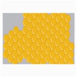 Hexagons Yellow Honeycomb Hive Bee Hive Pattern Large Glasses Cloth Front