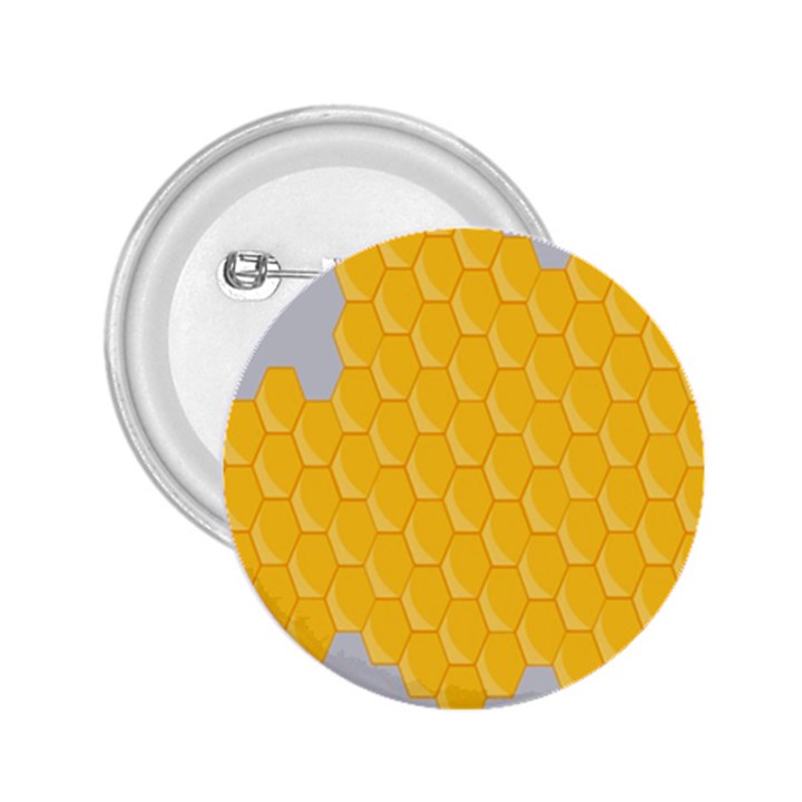 Hexagons Yellow Honeycomb Hive Bee Hive Pattern 2.25  Buttons