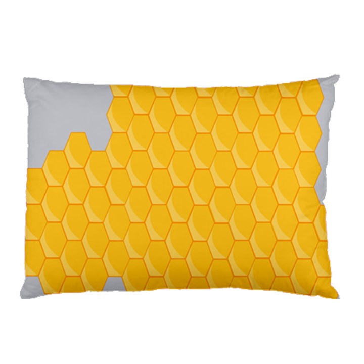 Hexagons Yellow Honeycomb Hive Bee Hive Pattern Pillow Case